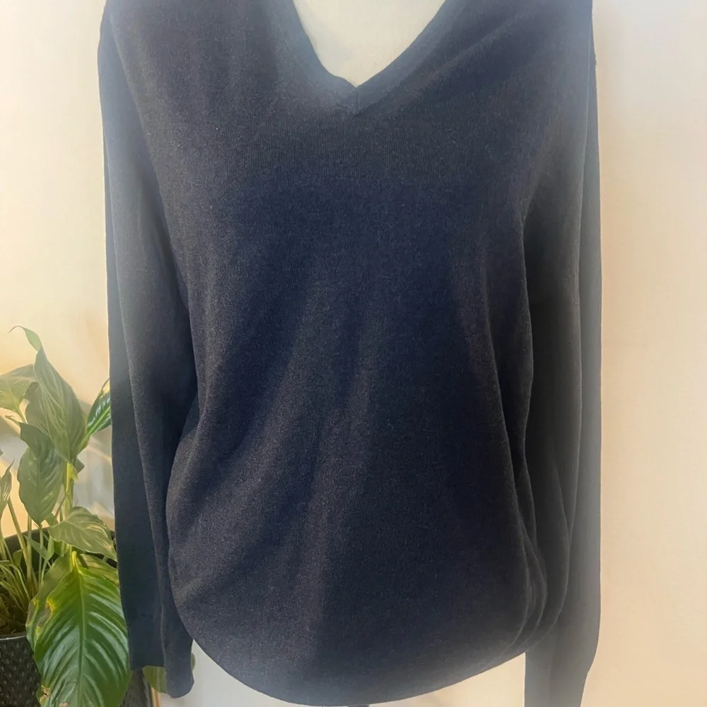 Banana Republic Charcoal V-Neck Sweater